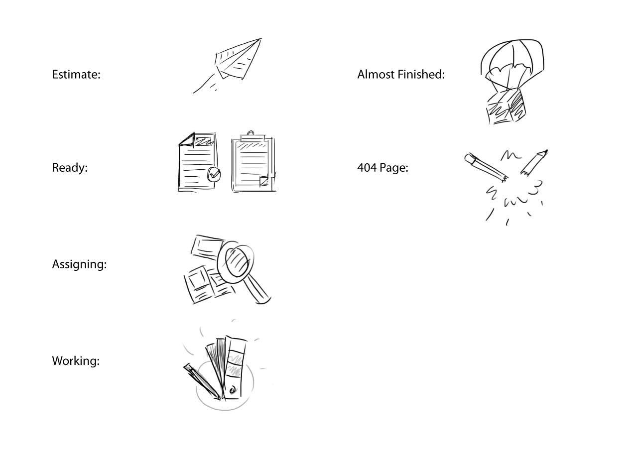 lightboard - initial icon sketches