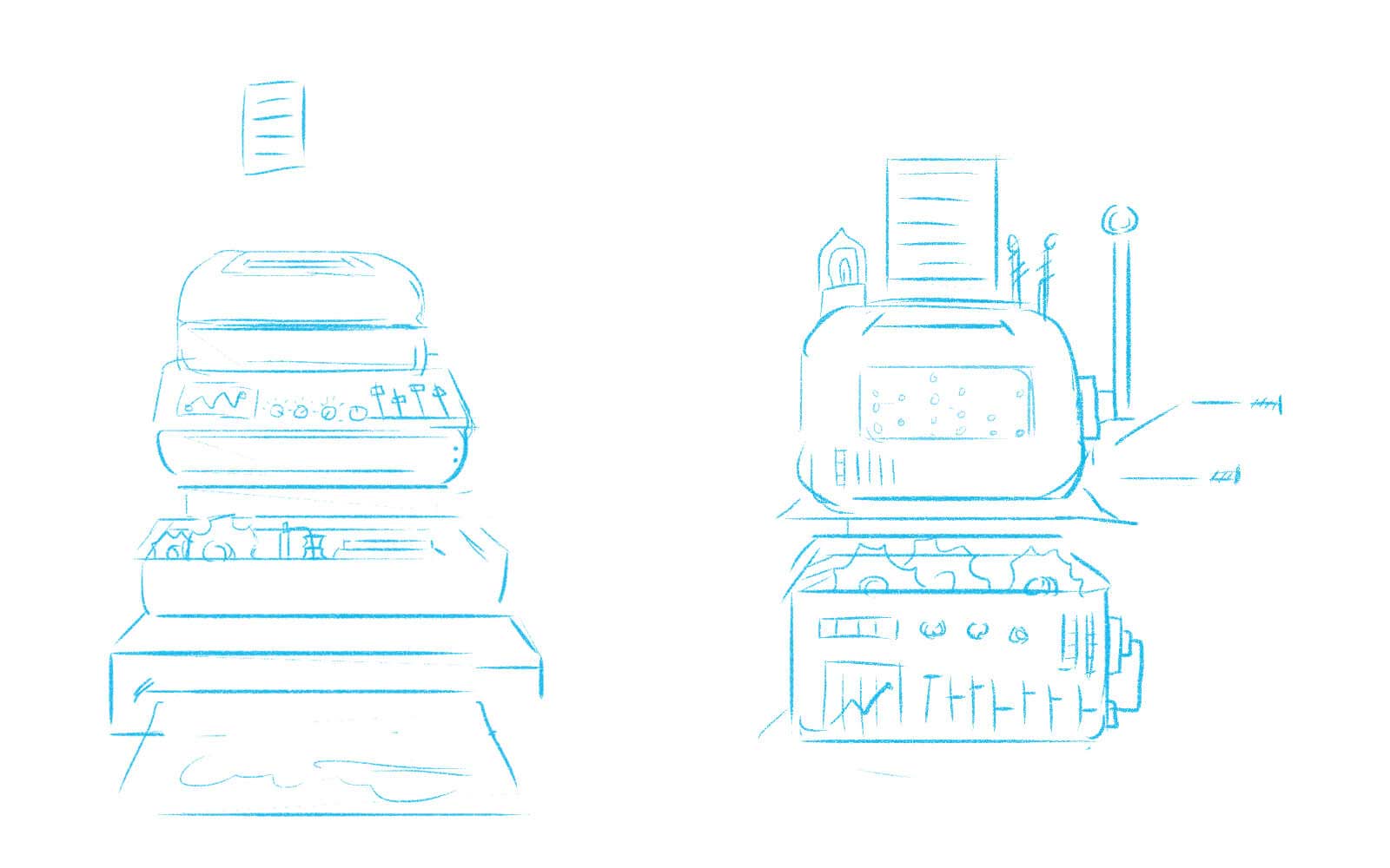 lightboard studio robot sketches 3