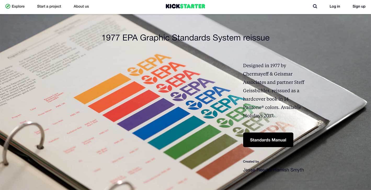 EPA graphic standards manual kickstarter