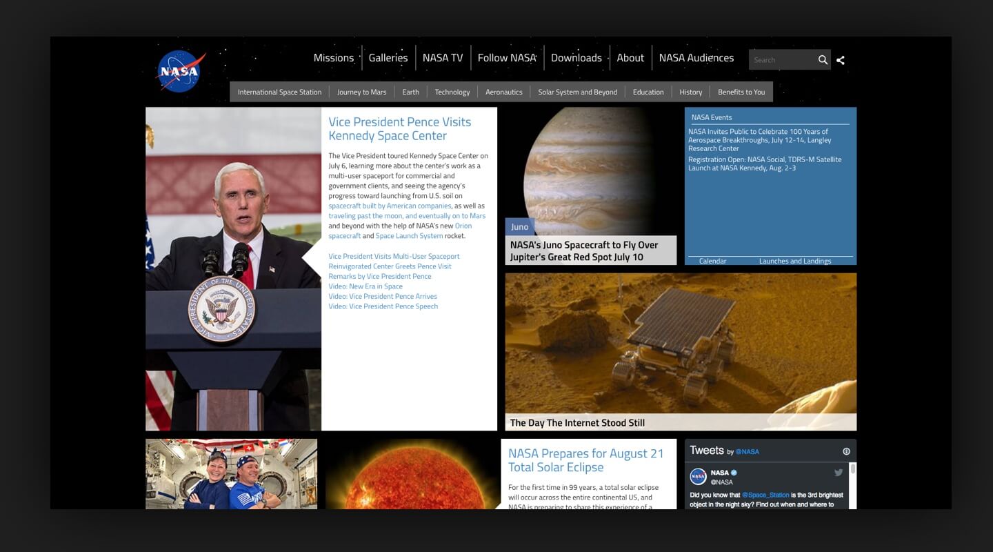 existing nasa website