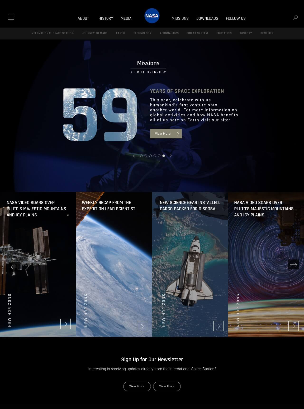 nasa - full homepage redesign