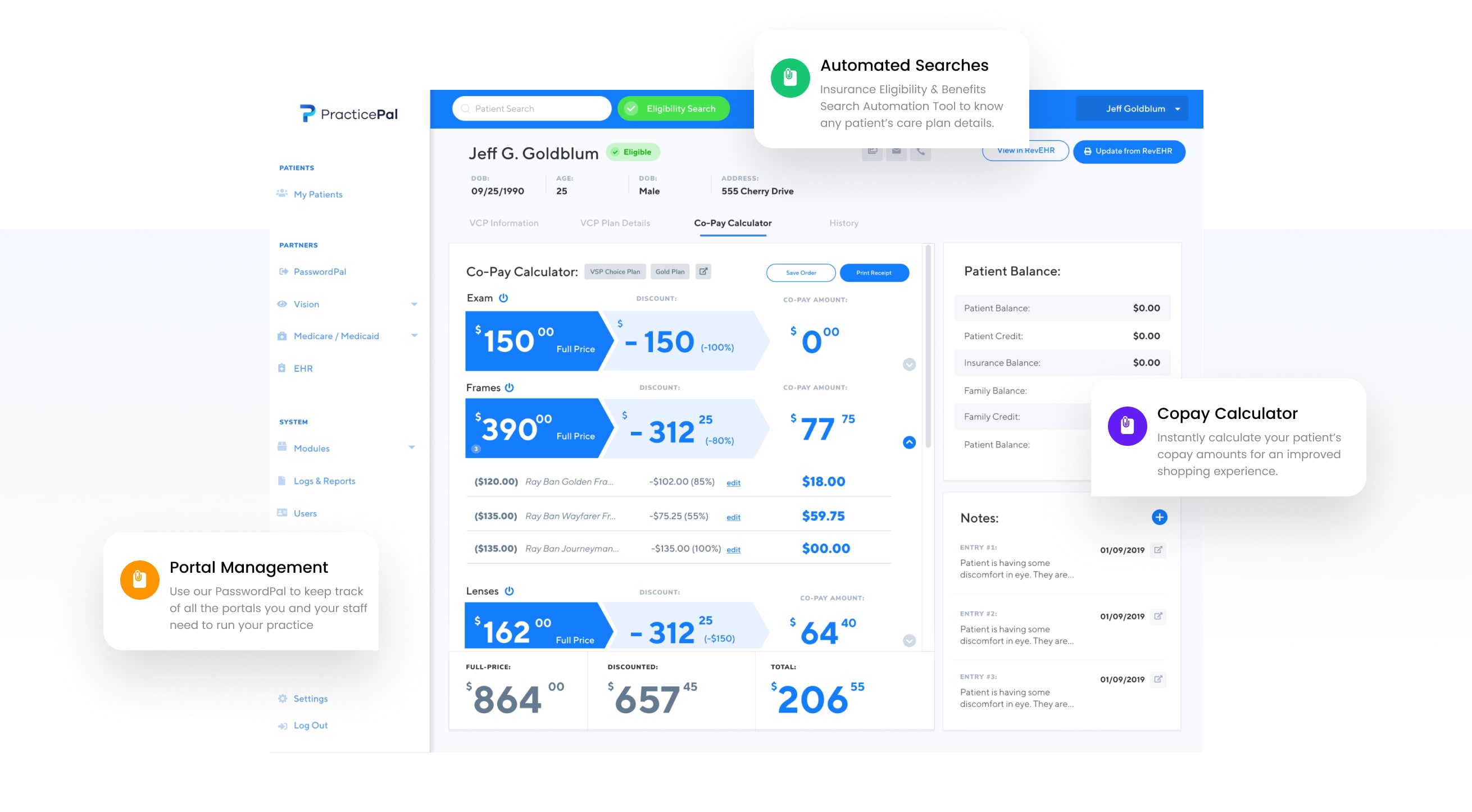 Optometry Eyecare Management Dashboard Main Image